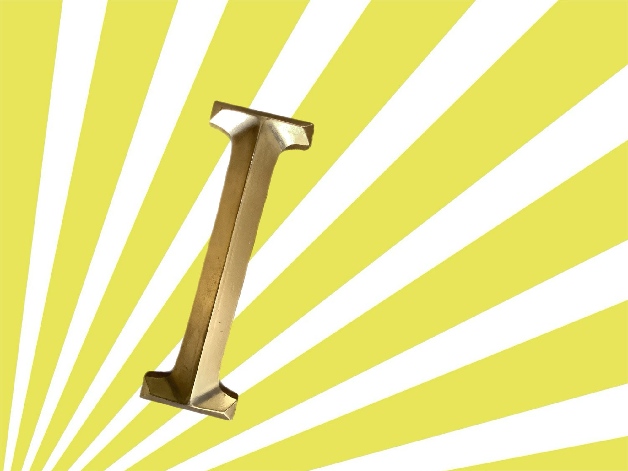2003 Ballard Designs gold letter I - 11.5"