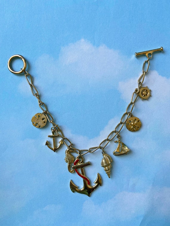 Quality Gold Sterling Silver Polished Rolo w/ Dangle Heart Charm Bracelet  QG4952-8 - Walsh Jewelers