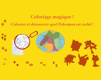 Coloriage magique imprimable / Coloriage magique à imprimer Pokemon