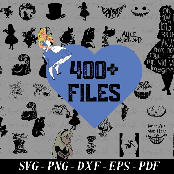 Alice in Wonderland SVG Bundle, Alice SVG, Princess svg, Alice in Wonderland Clipart, Alice in Wonderland cut files