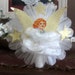 RESERVED FOR JOSEPH L.!! Vintage Spun Glass Angel Tree Topper w/Angel Die Cut Paper Scrap and Gold Dresden Wings and Gold Dresden Stars