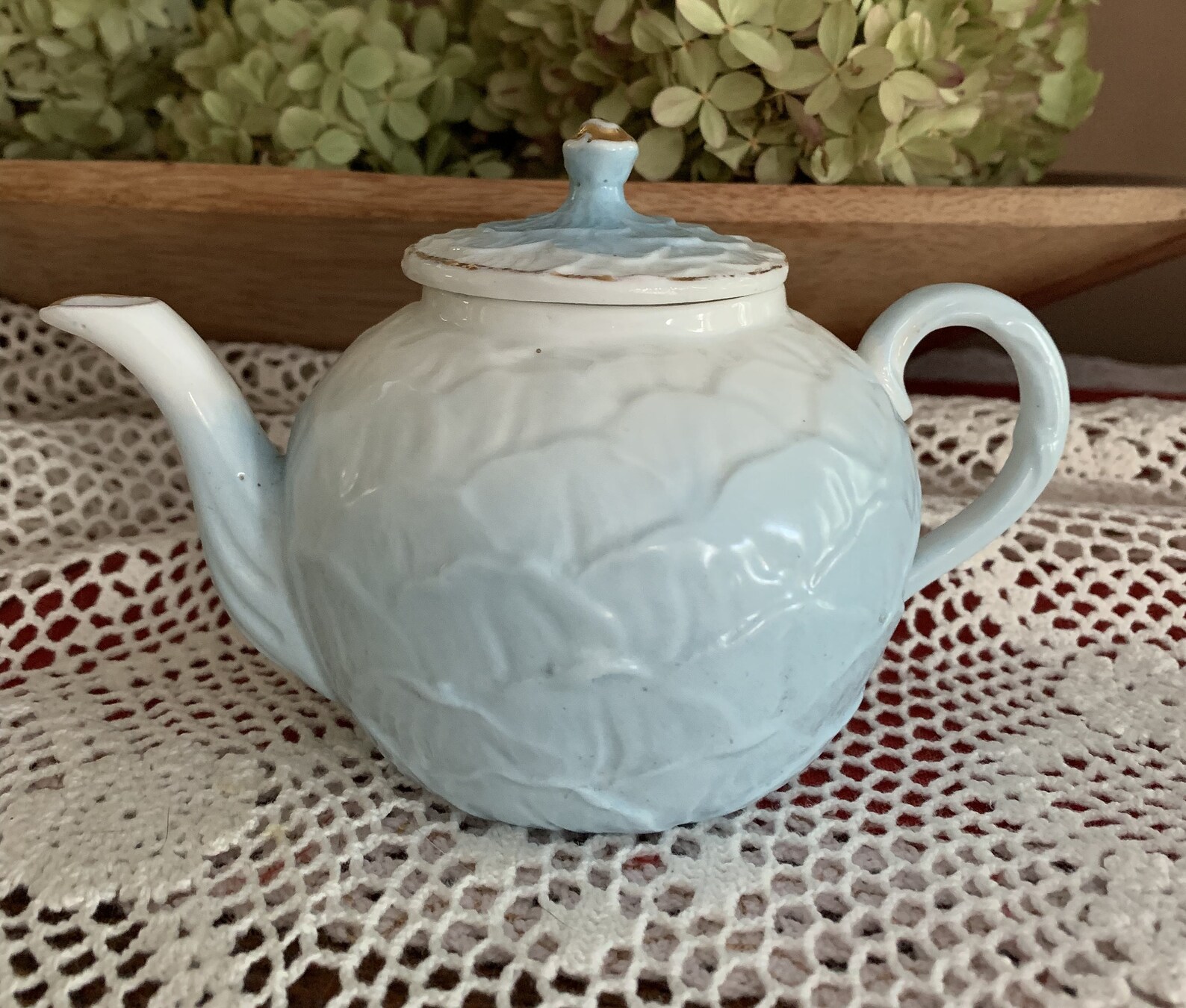 Vintage Pastel Blue and White China Teapot Flower Shape | Etsy