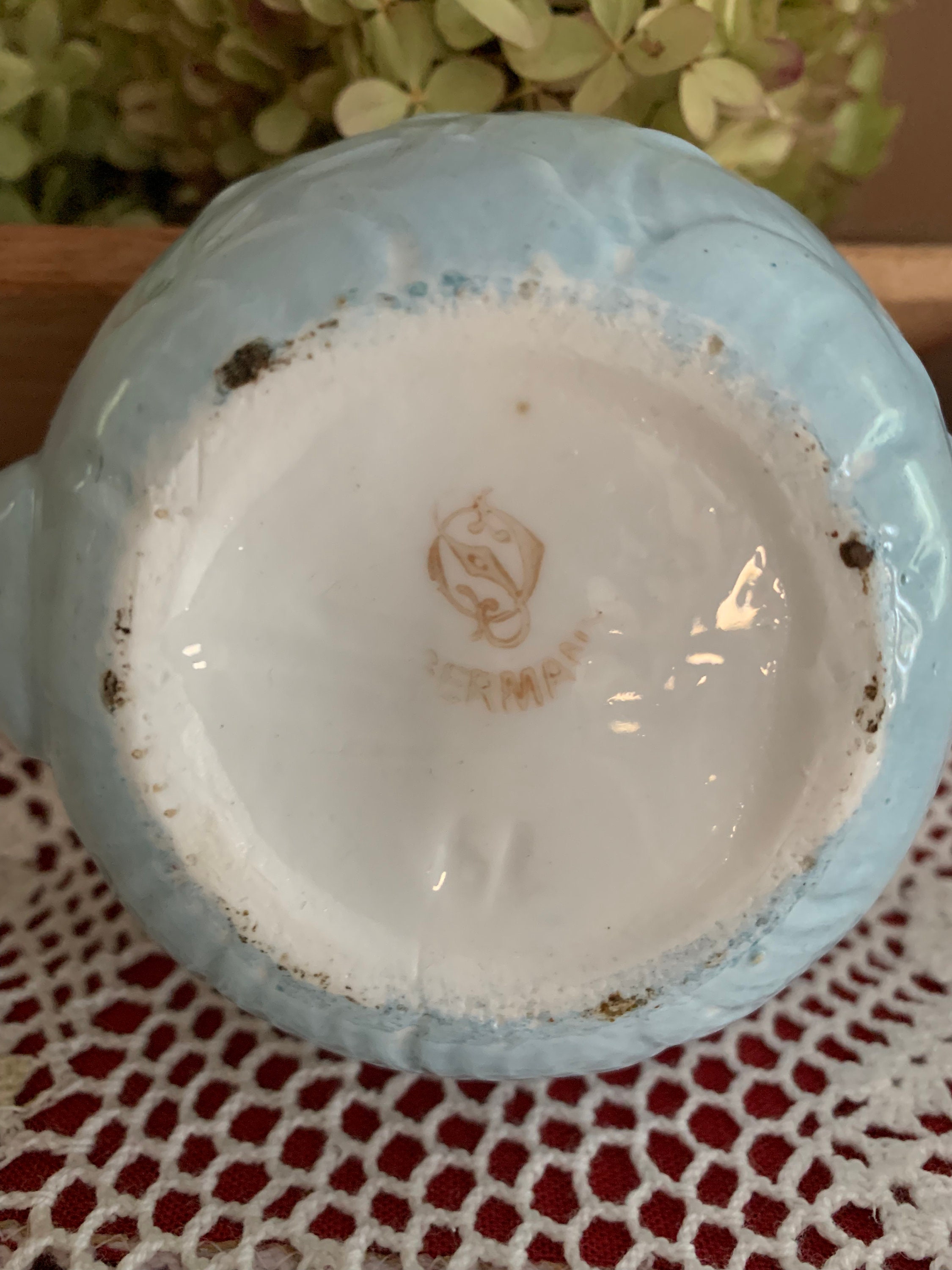 Vintage Pastel Blue and White China Teapot Flower Shape | Etsy