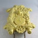 Vintage Yellow McCoy Pottery Cuckoo Clock Wall Pocket As Is Lovely Detail Pottery Collectible