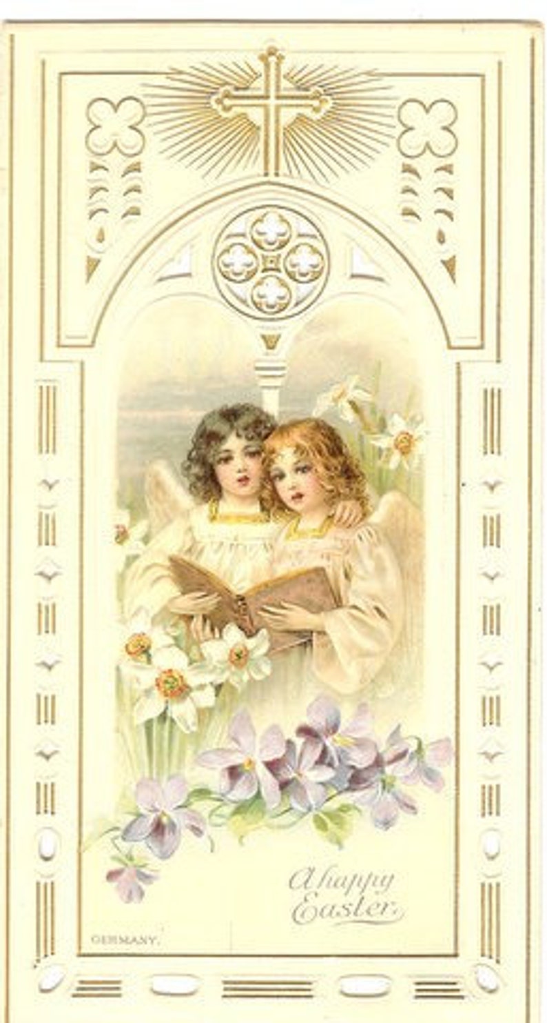 Vintage German Easter Cardstock Print image 1