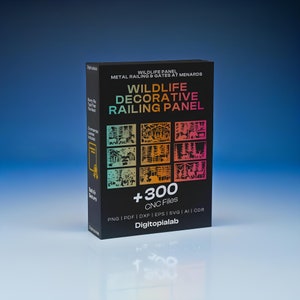 300+ DXF-Plasma Laser CNC Wildtier-Dekorationsdateien: Geländerpaneele, Wildtierpaneele, Metallgeländer & Tore -Svg, Jpg, Dxf, Eps, Png