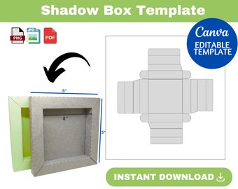 Shadow box template SVG, Shadow Box Svg, Paper Box Frame, 3D Shadow Box Template, Square Shadow Box, Cricut Shadow Box, Shadow box frame