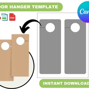 Door hanger Template, Door Hanger SVG, Door knob hanger svg, Door Hanger Printable, Doorknob hanging sign, Editable Door Hanger template
