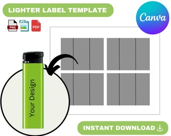 lighter label, lighter label template, party favors template, Lighter wrapper Template, Lighter label full wrap, Sublimation Template,