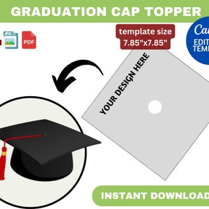 Graduation Cap Topper, Graduation Cap Template, Custom Graduation Cap SVG Template, Graduation Hat Template, Graduate template