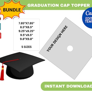 Graduation Cap Topper, Graduation Cap Template, Custom Graduation Cap SVG Template, Graduation Hat Template, Graduate template