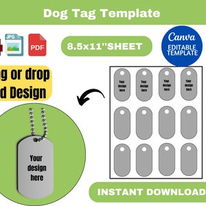 Dog tag template, Tag Template, Bone Dog Tag, Dog Tag Sublimation Template, Blank Dog Bone Tag, Pet ID Tag