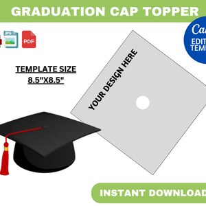 Graduation Cap Topper, Graduation Cap Template, Custom Graduation Cap SVG Template, Graduation Hat Template, Graduate template