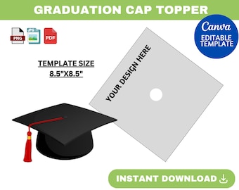 Topper de casquette de remise des diplômes, modèle de casquette de remise des diplômes, modèle SVG de casquette de remise des diplômes personnalisé, modèle de chapeau de remise des diplômes, modèle diplômé