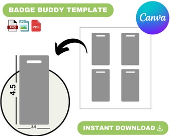 Badge buddy display Cards, ID badge template, Badge template, Staff event badge SVG, Name Badge SVG, office Badge