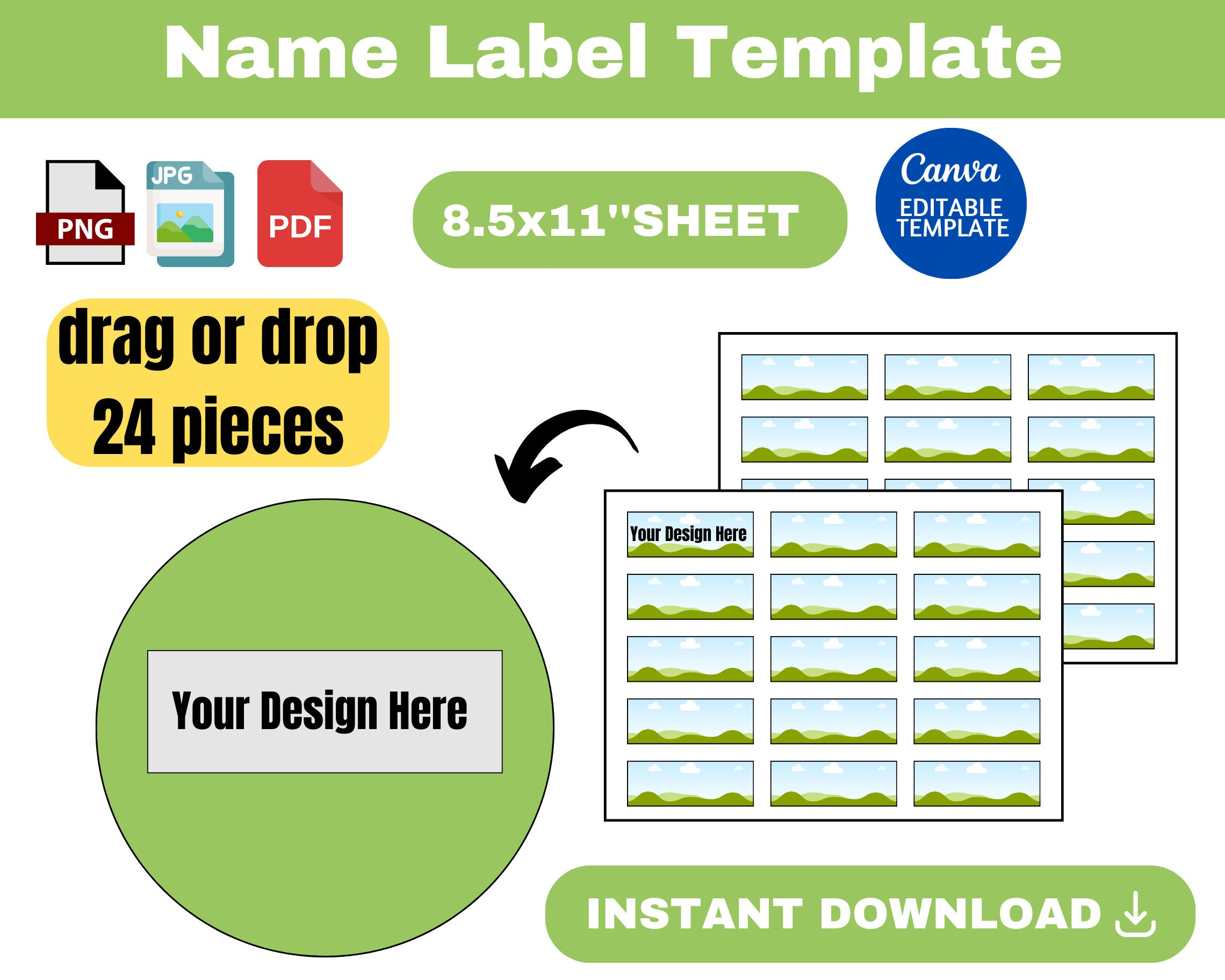 Name Label Template, Name Label SVG, Name Label, School Supply Labels Svg, School Label Template, Back to School Label Template,