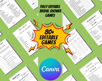50+ Bridal Shower Games template Bundle, Printable Bridal Shower Games, Wedding Shower Games, Bride Groom Fun Games Bundle, Wedding games