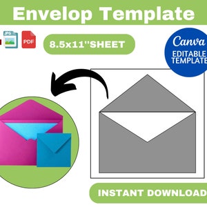 Envelopsjabloon, envelopvoeringsjabloon, envelopsjabloon SVG, envelopsjabloon Canva, wenskaartenvelop, bruiloftenvelop svg