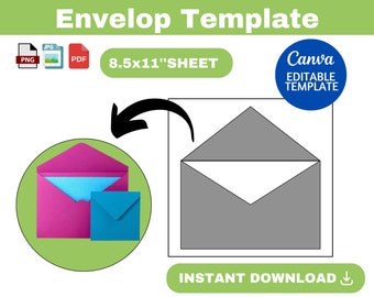 Envelope template, Envelope Liner Template, Envelope template SVG, Envelope template Canva, Greeting Card Envelope, wedding envelope svg
