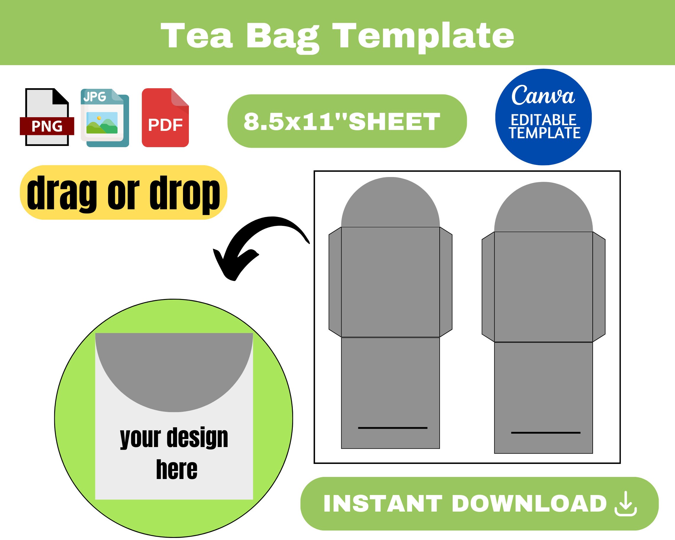 Tea Bag Template, Tea Bag SVG, Tea Bag, Tea Bag Envelope Template, Seed ...