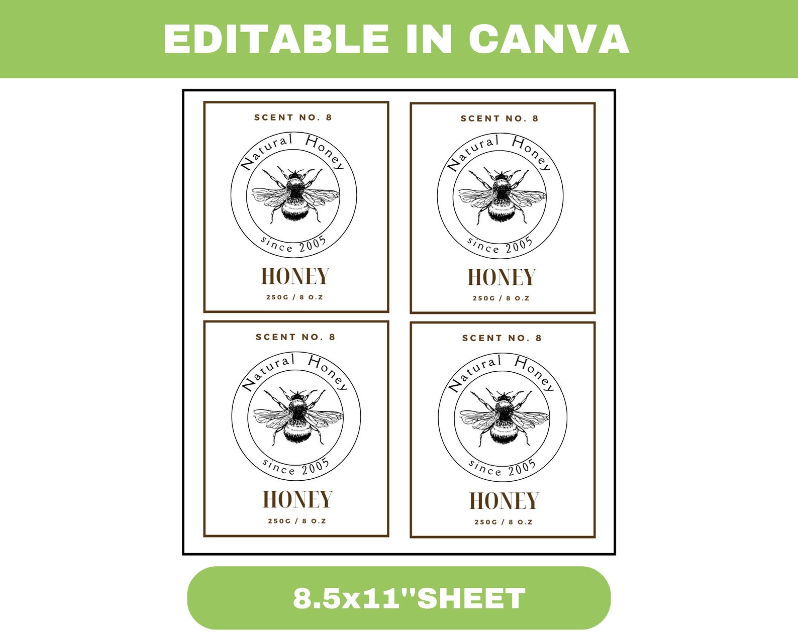 Honey Bear Labels Template Honey Label Honey Jar Label Honey Bee