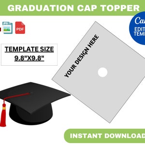 Graduation Cap Topper, Graduation Cap Template, Custom Graduation Cap SVG Template, Graduation Hat Template, Graduate template