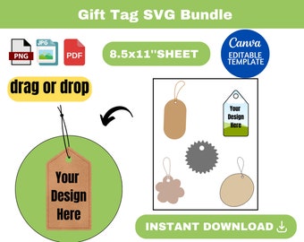 Ensemble d'étiquettes cadeau SVG, modèle d'étiquette volante, étiquette cadeau SVG, modèle d'étiquette cadeau SVG, modèle d'étiquette de remerciement, modèle d'étiquette numérique