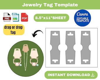Jewelry Tag Template, Bracelet Card Display Template, Necklace Display ...