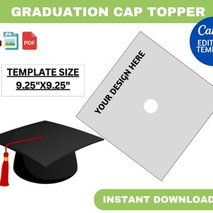 Graduation Cap Topper, Graduation Cap Template, Custom Graduation Cap SVG Template, Graduation Hat Template, Graduate template