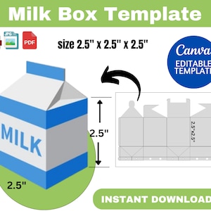milk box template, milk box SVG, Milk Carton Template, Box template, Milk Favor Box Svg, Gift Box Template, Canva Milk Box Template, canva