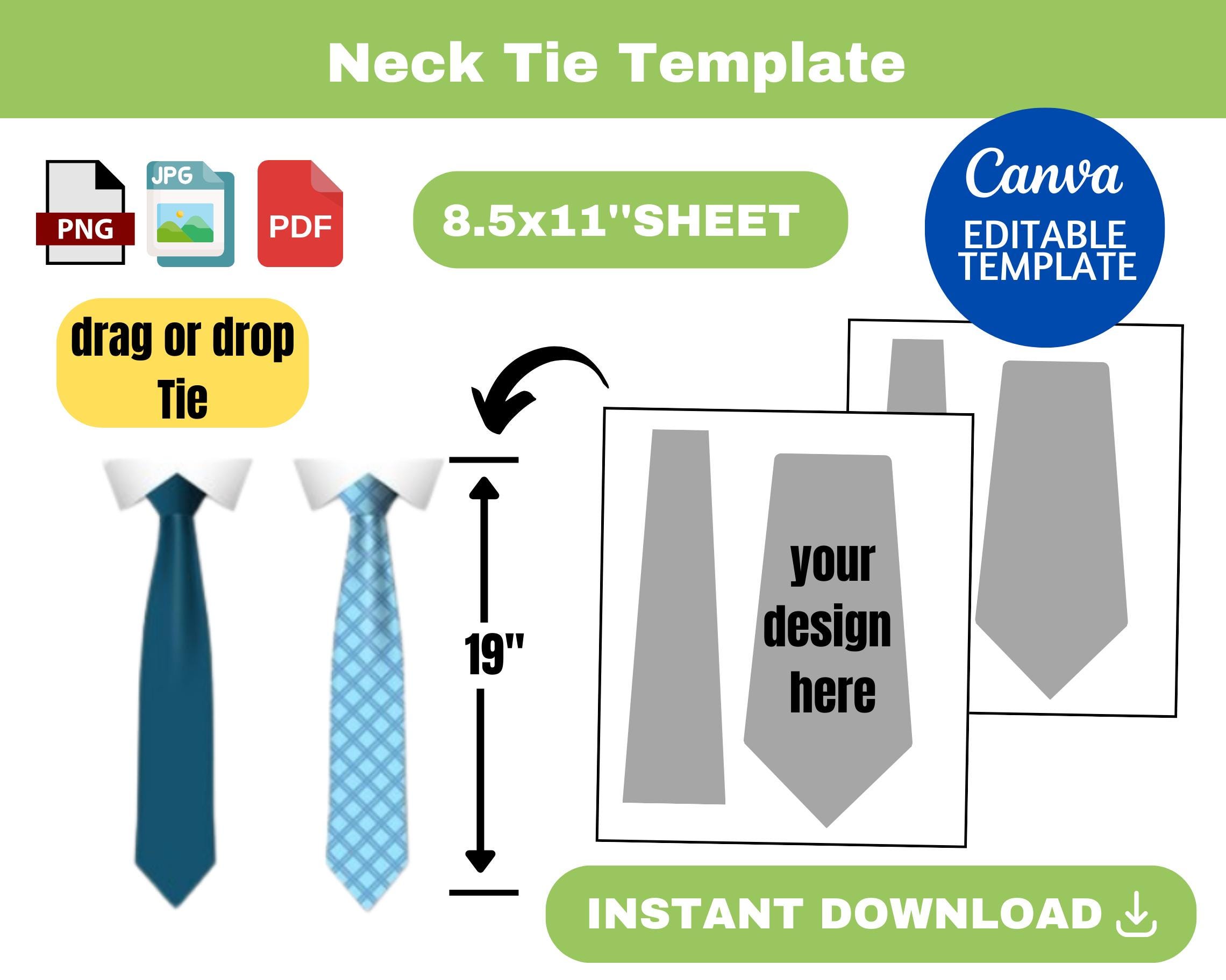 Neck tie template, neck tie, neck tie SVG, Tie Sublimation template, Publisher Png, Printable, Label, Wrapper, Canva, Cricut, Silhouette,