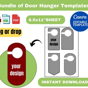 Bundle of Door hanger template, Door Tag Template, Door Hanger Template, Door knob hanger svg, Door Hanger Template SVG, instant download