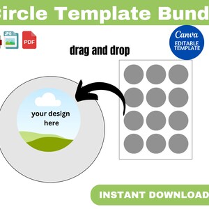 Circle Template Bundle, Circle Label Template, Circle Template Svg, circle sticker template,  Circle SVG, Blank Circle Template