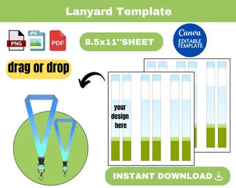 Lanyard template, lanyard template SVG, Breakaway Lanyard Template, Sublimation Neck Lanyard, Lanyard SVG, Lanyard Sublimation, canva