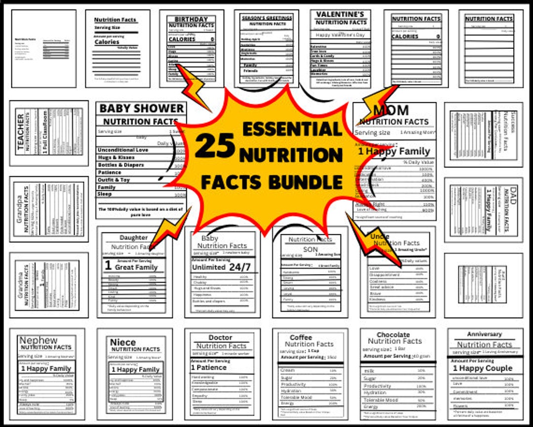 25+ Nutrition Facts Template Bundle, Nutrition Facts SVG, Nutrition ...