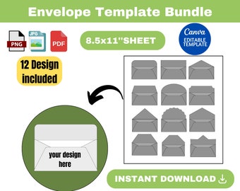 Envelope Template bundle, money envelope blank template, wedding gift envelope, Envelope SVG Templates, instant download