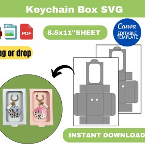 Schlüsselbund Box SVG, Schlüsselbund Box Vorlage, Schlüsselbund Verpackung, Schlüsselbund Box Display, Schlüsselbund Box Canva Vorlage, sofortiger Download
