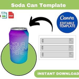 Soda can template, soda can SVG, soda can label, soda can Wrap, soda can cover, Beer Can Label Template, Custom Can template,