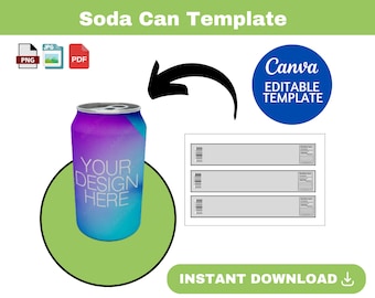 Soda can template, soda can SVG, soda can label, soda can Wrap, soda can cover, Beer Can Label Template, Custom Can template,
