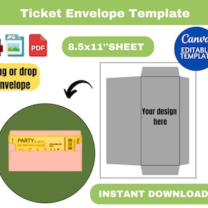 Enveloppe de billet, sac de billet SVG, enveloppe de billet SVG, modèle d'enveloppe de billet, modèle de paquet de billet, modèle de paquet, enveloppe de sac