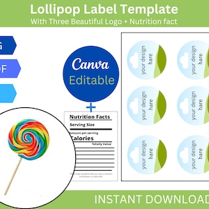 lollipop template, Lollipop Label Template, sucker labels template, Lollipop Svg, Editable lollipop label template, lollipop candy stickers