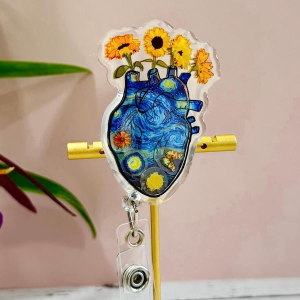 Shaker Badge Reel: Van Gogh heart