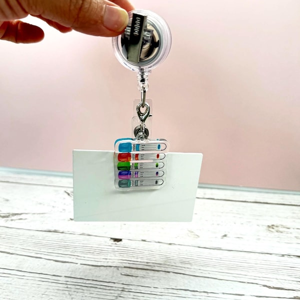 Order of Draw lab tubes, Badge Charm, Phlebotomy, Venipuncture, Nursing, Healthcare, RN, RPN, Student