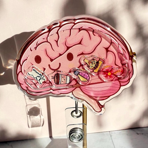 Brain Shaker Badge Reel: Mental Health Neuro Nurse ID Holder