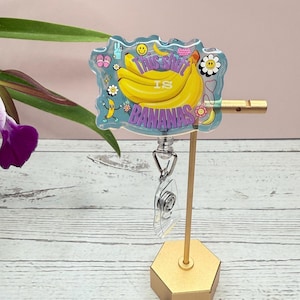 This Shift Is Bananas ID Holder, Funny Retractable Badge Reel,Heavy Duty Reel, Lanyard, Carabiner, MRI Safe, Gift for Nurse, christmas gift