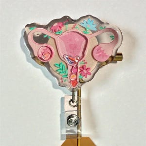 Portatarjetas giratorio OB Utero Shaker: Portatarjetas de identificación de enfermera de obstetricia y ginecología