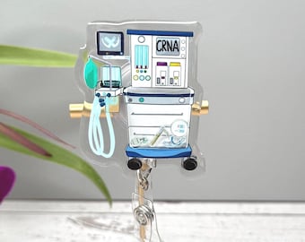 CRNA Badge Reel: Anesthesiologist Gift, Nurse Student
