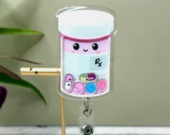 Chill Pills Shaker Retractable Badge Reel, Nurse ID Holder