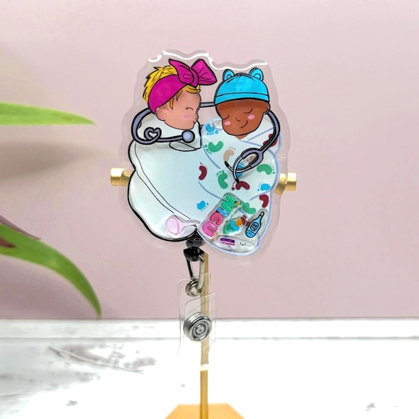 Shaker badge reel: NICU/L&D Babies