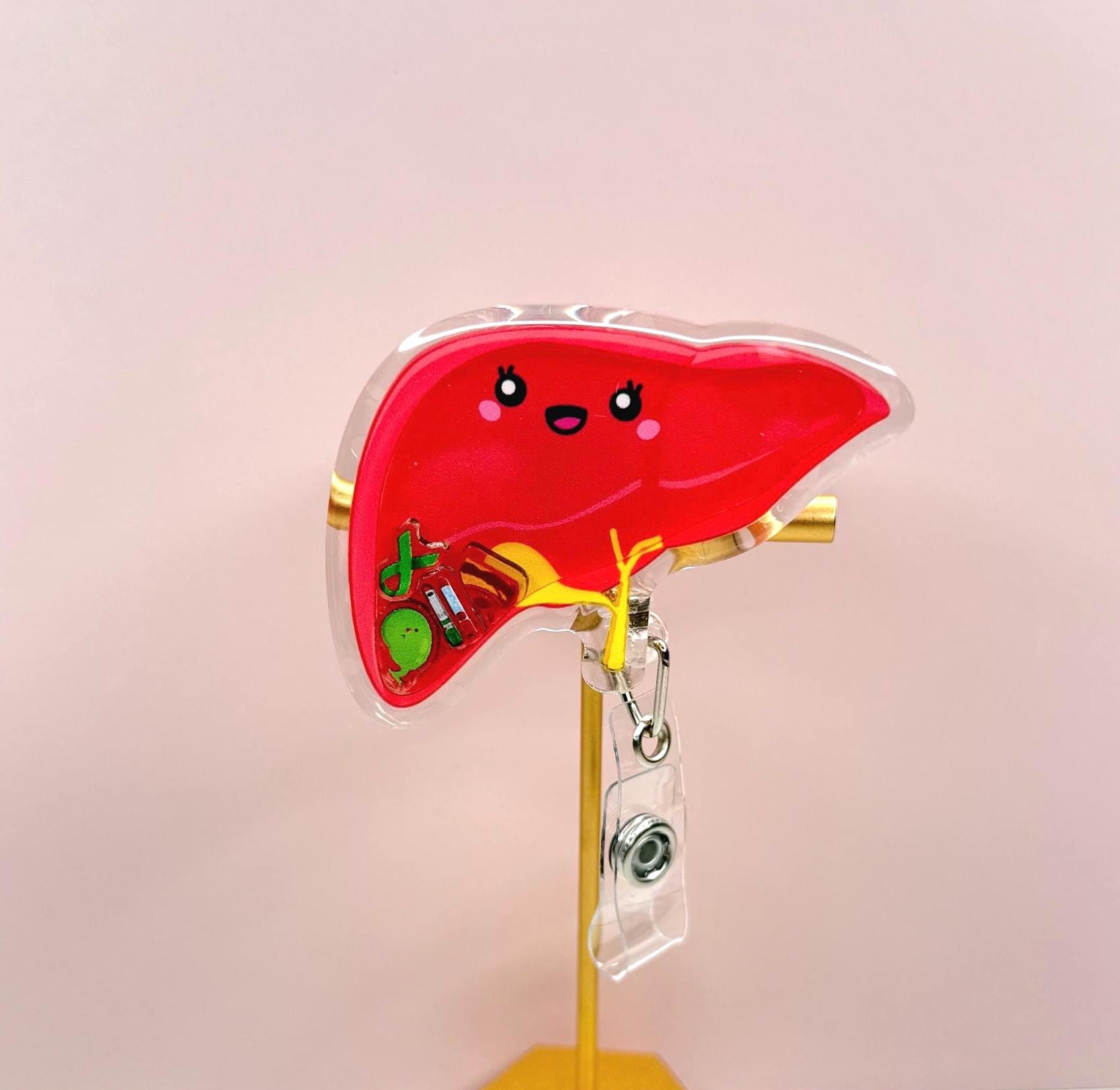 Liver Shaker Badge Reel: Transplant Nurse Medical ID Holder